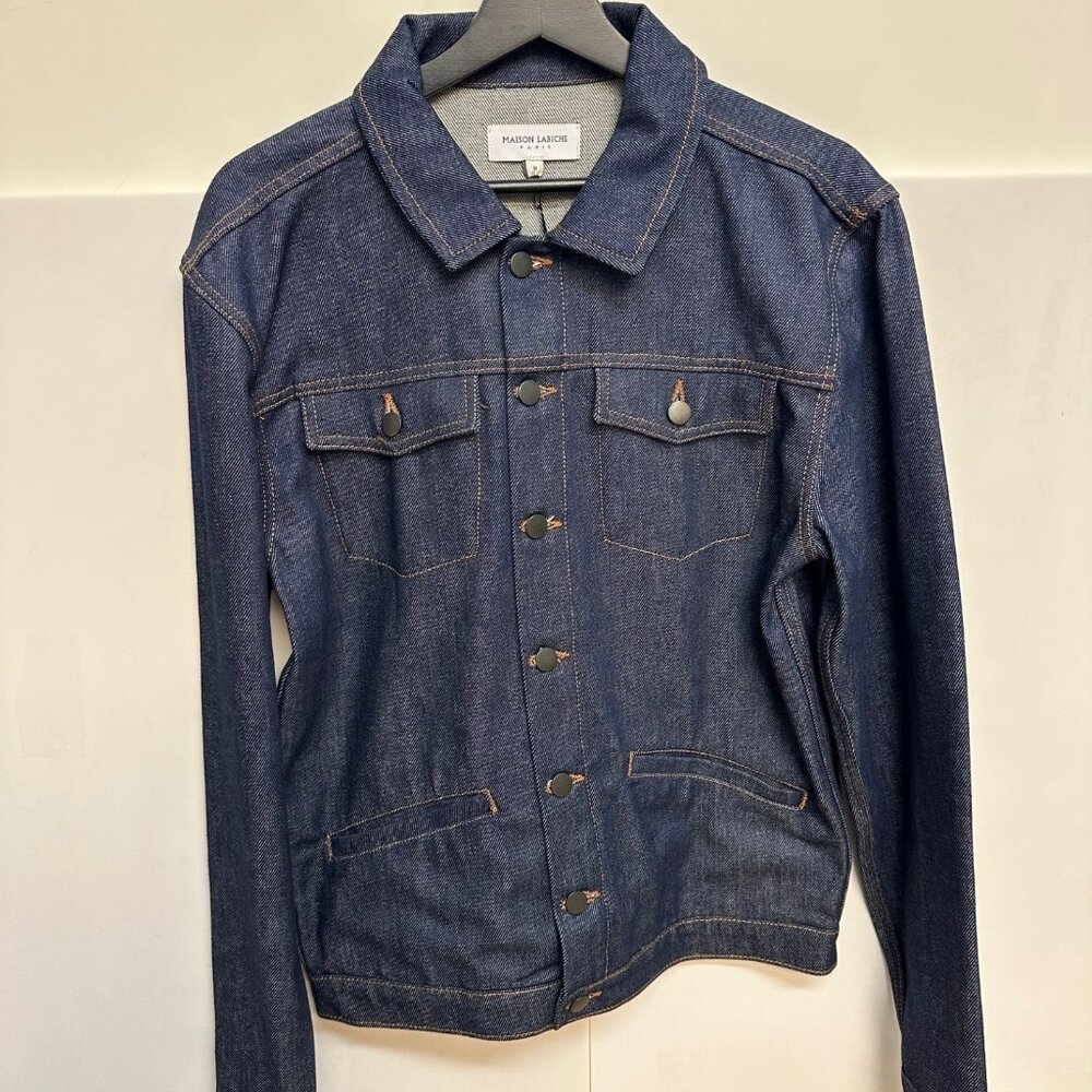 Maison Labiche Dark Denim Rock N Roll Jean Jacket - Size Mo